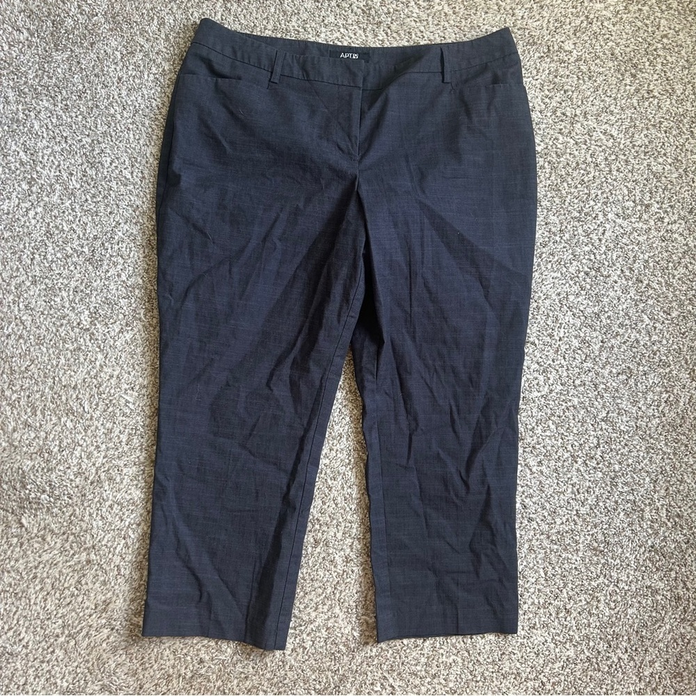 Apt. 9 Modern Fit Grey Trousers Ankle Business Casual Office Neutral 14
